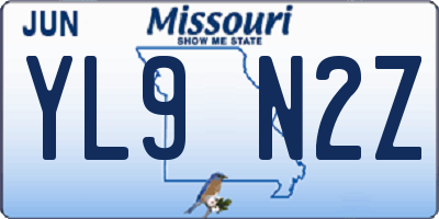 MO license plate YL9N2Z