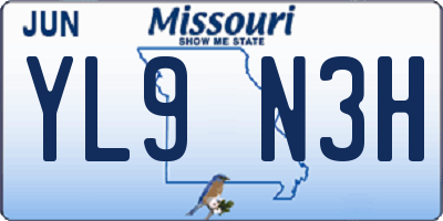 MO license plate YL9N3H