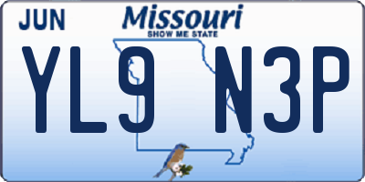 MO license plate YL9N3P