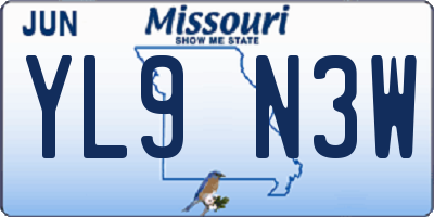 MO license plate YL9N3W