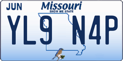 MO license plate YL9N4P