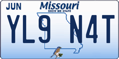 MO license plate YL9N4T