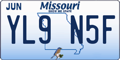 MO license plate YL9N5F