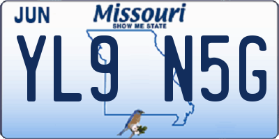 MO license plate YL9N5G