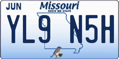 MO license plate YL9N5H