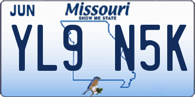 MO license plate YL9N5K