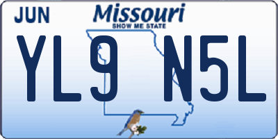 MO license plate YL9N5L