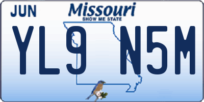 MO license plate YL9N5M