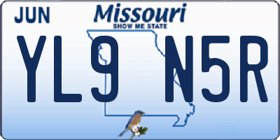 MO license plate YL9N5R