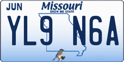 MO license plate YL9N6A