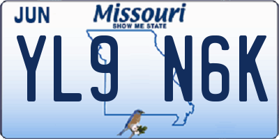 MO license plate YL9N6K