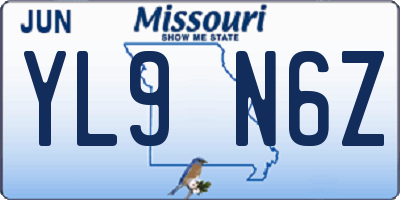 MO license plate YL9N6Z