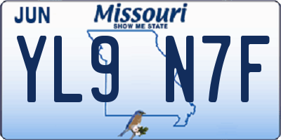 MO license plate YL9N7F