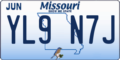 MO license plate YL9N7J
