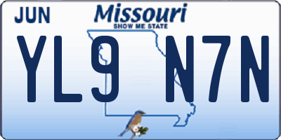 MO license plate YL9N7N