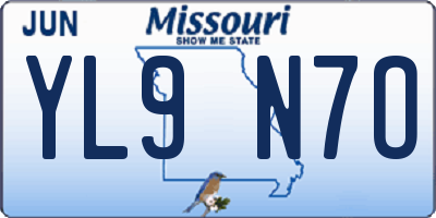 MO license plate YL9N7O