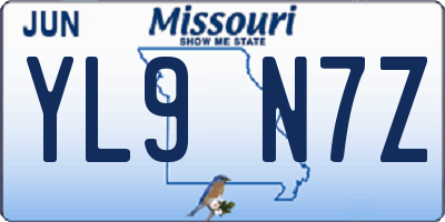 MO license plate YL9N7Z