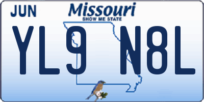 MO license plate YL9N8L