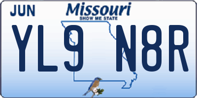 MO license plate YL9N8R