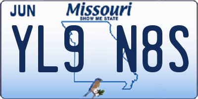 MO license plate YL9N8S