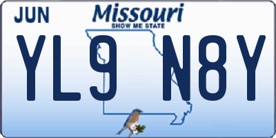 MO license plate YL9N8Y