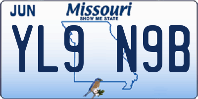 MO license plate YL9N9B