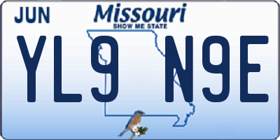 MO license plate YL9N9E