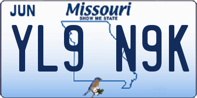 MO license plate YL9N9K