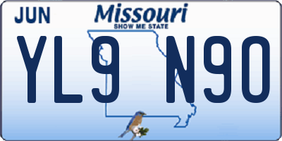 MO license plate YL9N9O
