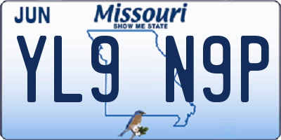 MO license plate YL9N9P