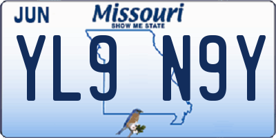 MO license plate YL9N9Y