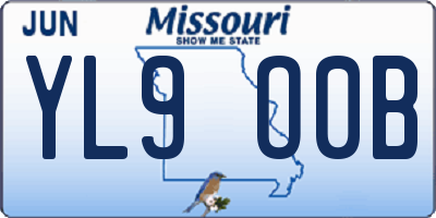 MO license plate YL9O0B