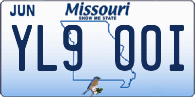 MO license plate YL9O0I