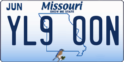 MO license plate YL9O0N