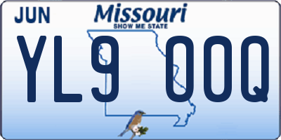 MO license plate YL9O0Q