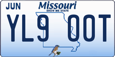 MO license plate YL9O0T