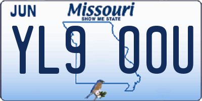 MO license plate YL9O0U