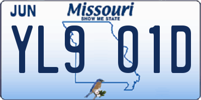 MO license plate YL9O1D