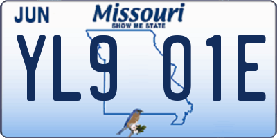 MO license plate YL9O1E