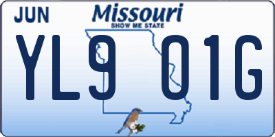 MO license plate YL9O1G