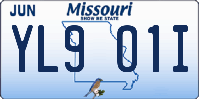 MO license plate YL9O1I