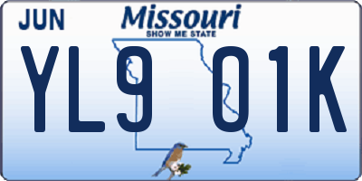 MO license plate YL9O1K