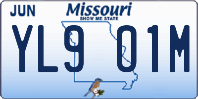 MO license plate YL9O1M