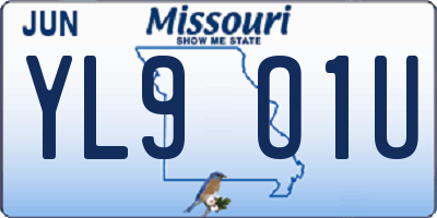 MO license plate YL9O1U