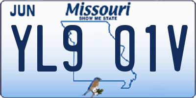MO license plate YL9O1V