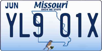 MO license plate YL9O1X
