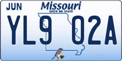 MO license plate YL9O2A