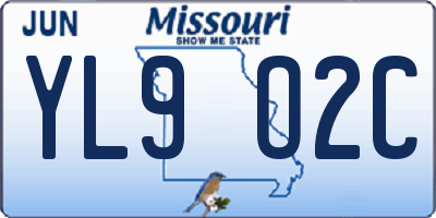 MO license plate YL9O2C