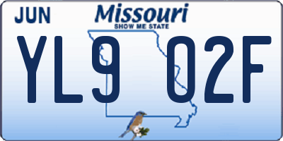 MO license plate YL9O2F