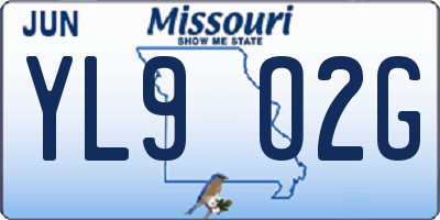MO license plate YL9O2G